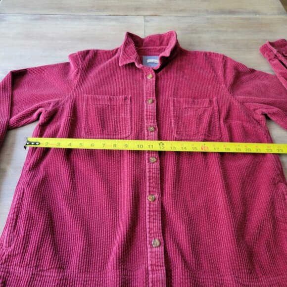 LL Bean Pink Corduroy Shirt Jacket Women’s Large Wide Wale Shacket - Picture 5 of 8